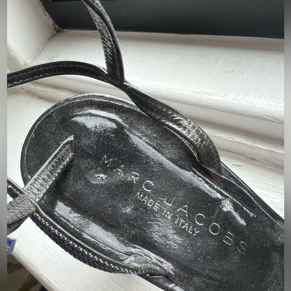 Marc Jacob’s 70s style platform patent and denim sandals - Picture 3 of 6